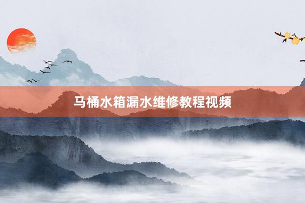 马桶水箱漏水维修教程视频